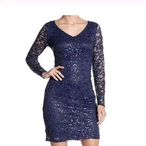 Marina Navy Sequins Dress